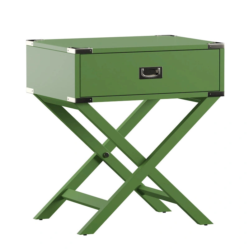 Mesa auxiliar de madera X-Base con cajón