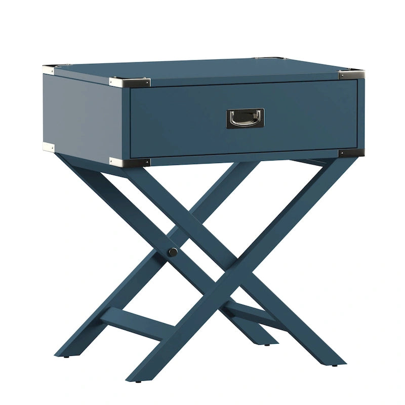 Mesa auxiliar de madera X-Base con cajón