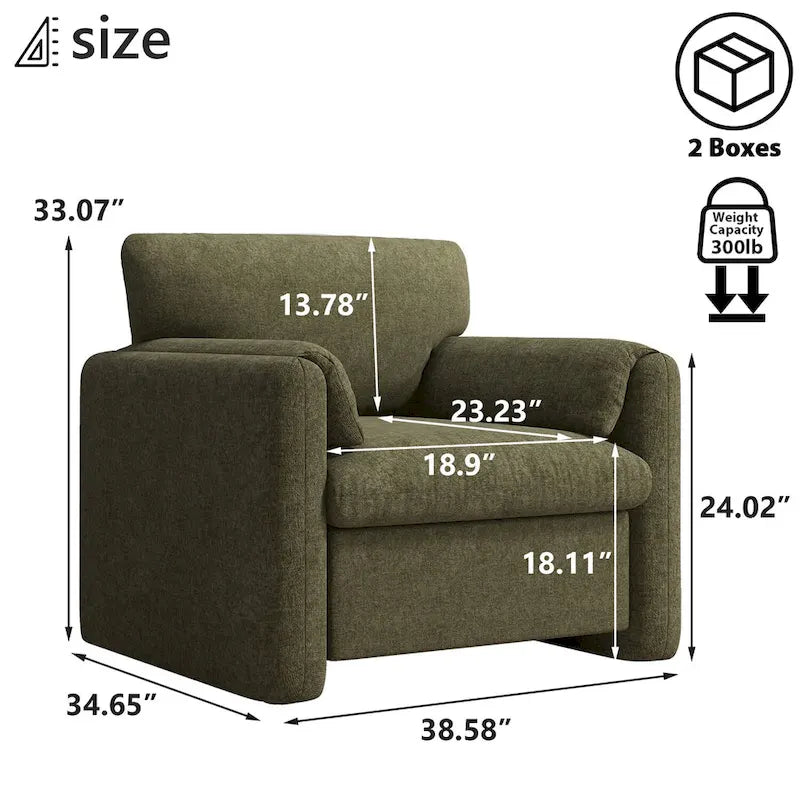 Sillón decorativo tapizado – Asiento individual