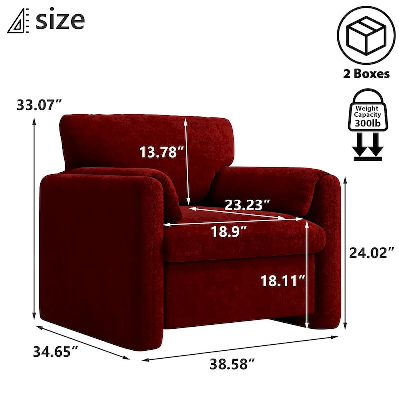 Sillón decorativo tapizado – Asiento individual