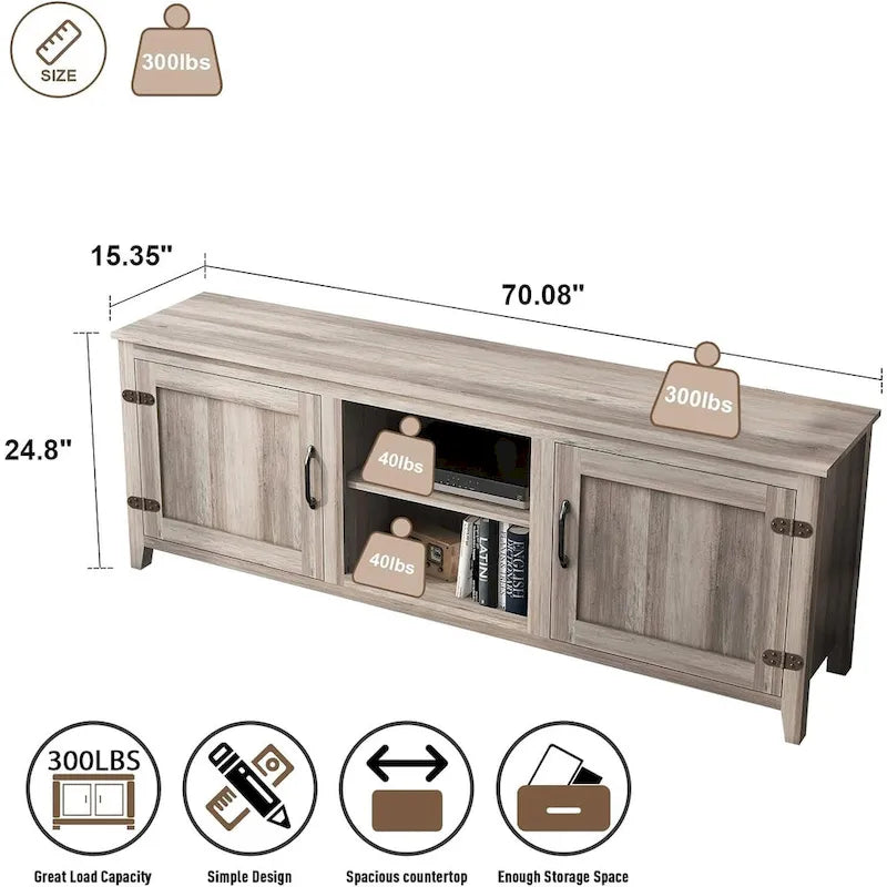 Mueble de almacenamiento de madera para televisor de hasta 80 pulgadas