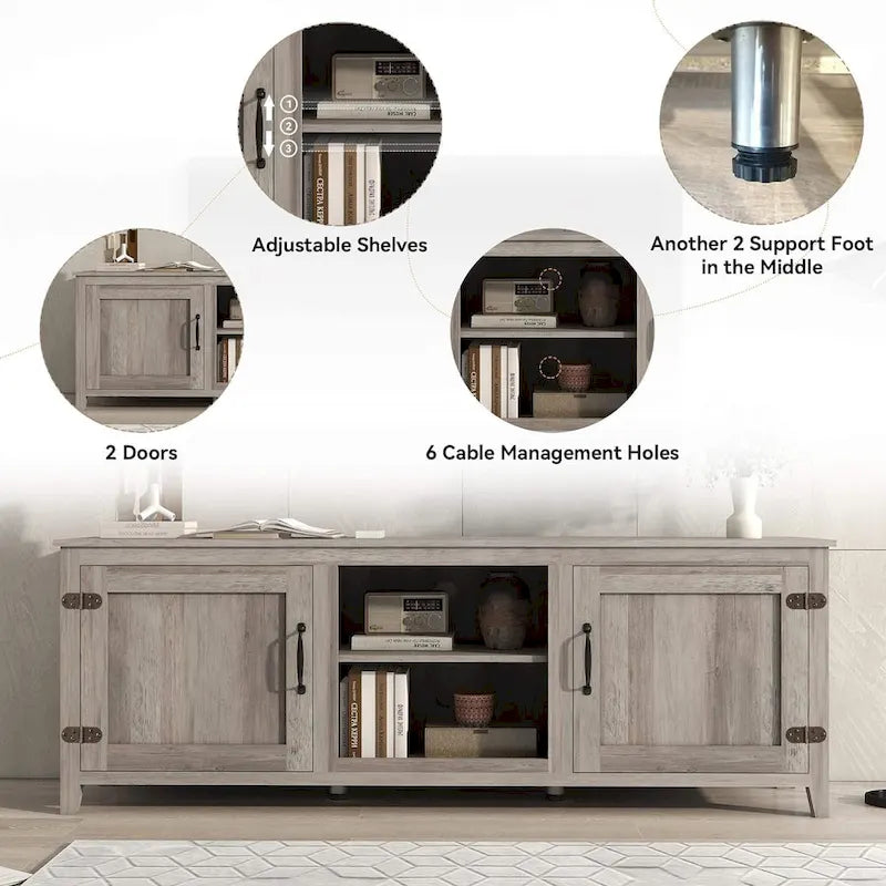 Mueble de almacenamiento de madera para televisor de hasta 80 pulgadas