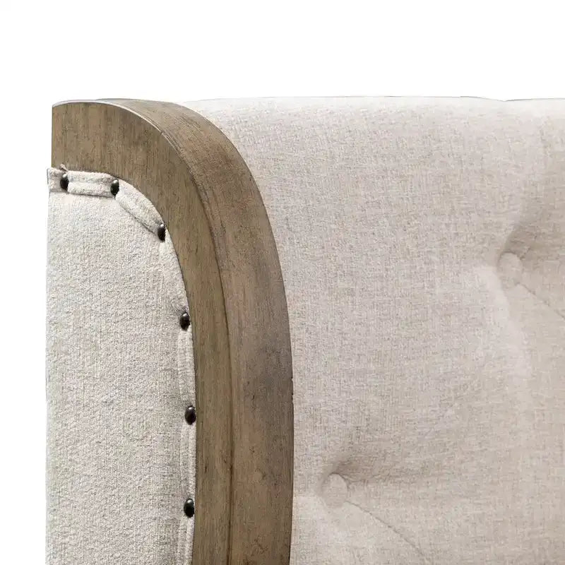 Cama tapizada Dusty Taupe con cabecero tipo biombo