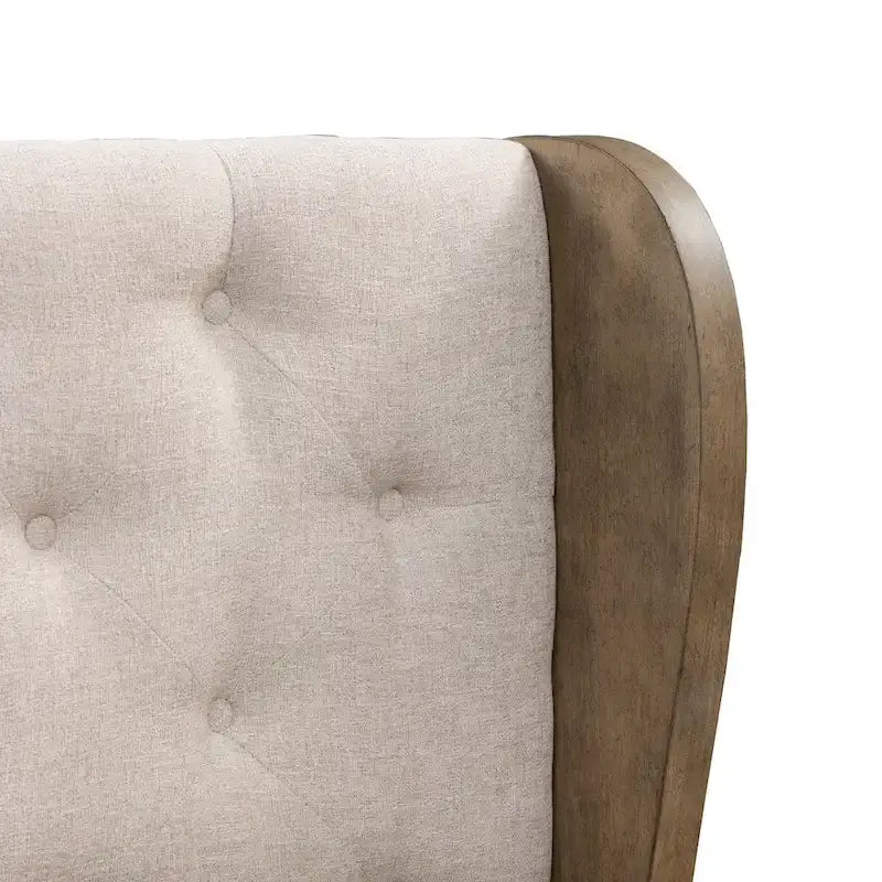 Cama tapizada Dusty Taupe con cabecero tipo biombo