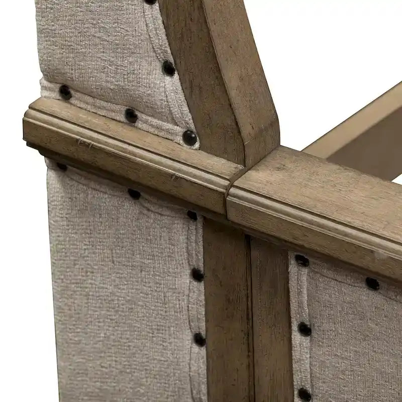 Cama tapizada Dusty Taupe con cabecero tipo biombo