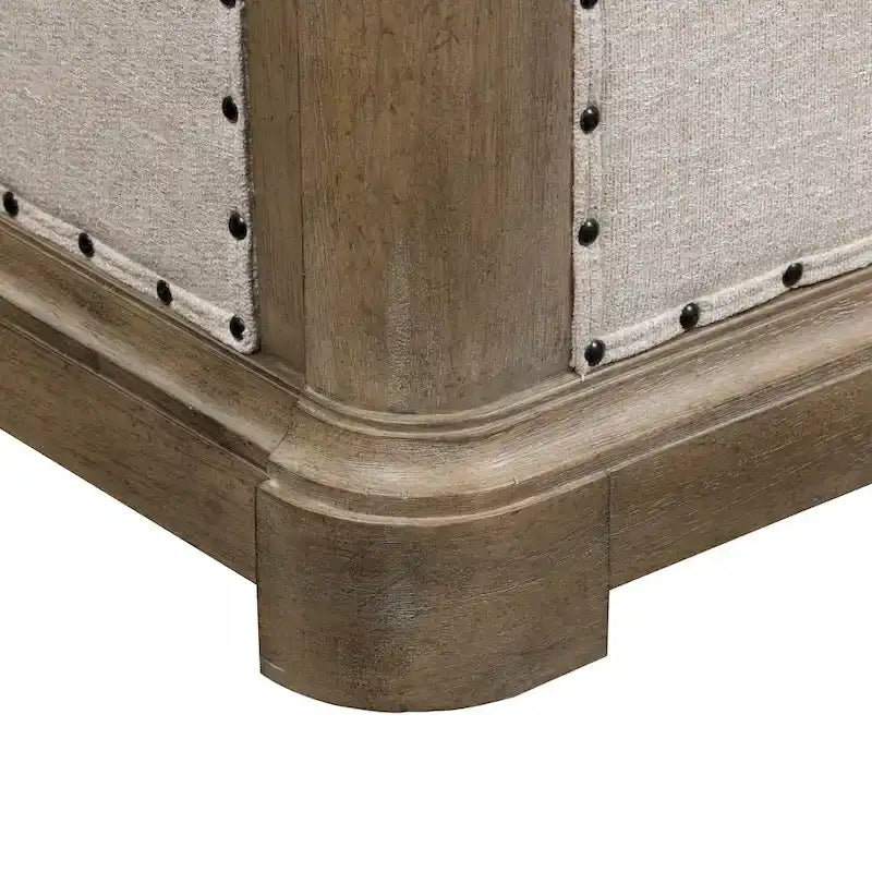 Cama tapizada Dusty Taupe con cabecero tipo biombo