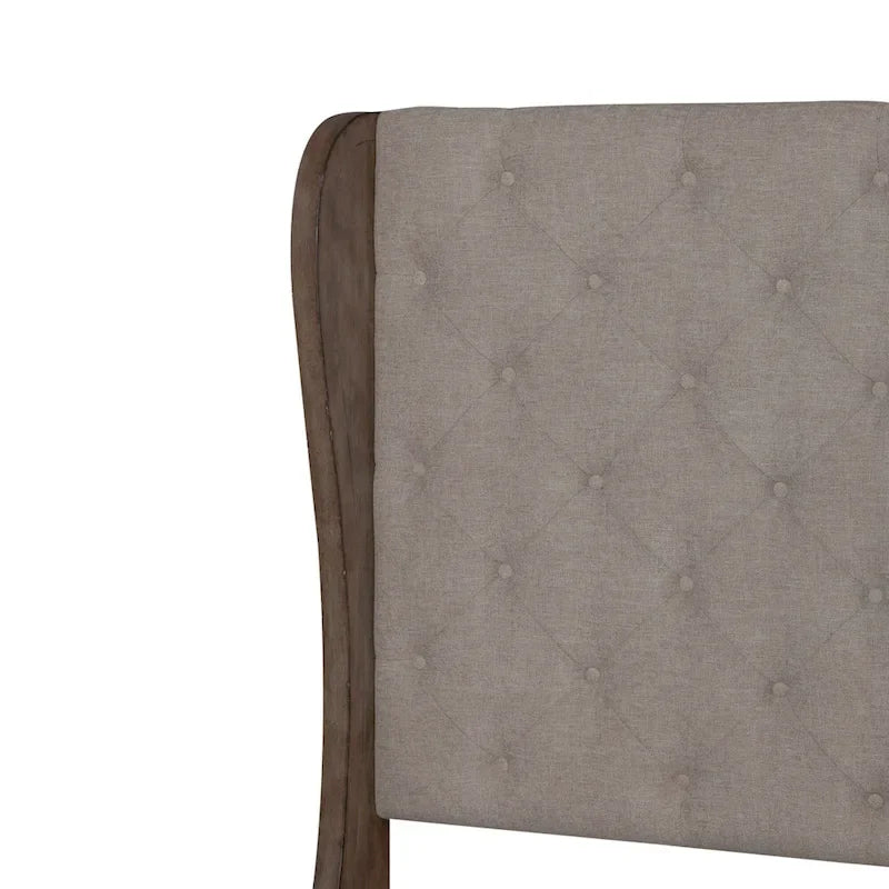 Cama tapizada Dusty Taupe con cabecero tipo biombo
