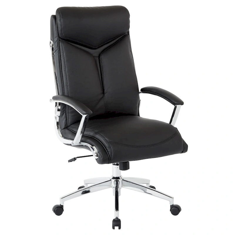 Sillón ejecutivo de oficina con respaldo alto y piel sintética