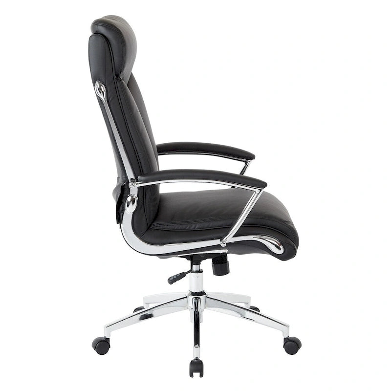 Sillón ejecutivo de oficina con respaldo alto y piel sintética