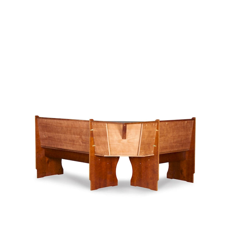 Banco esquinero marrón oscuro