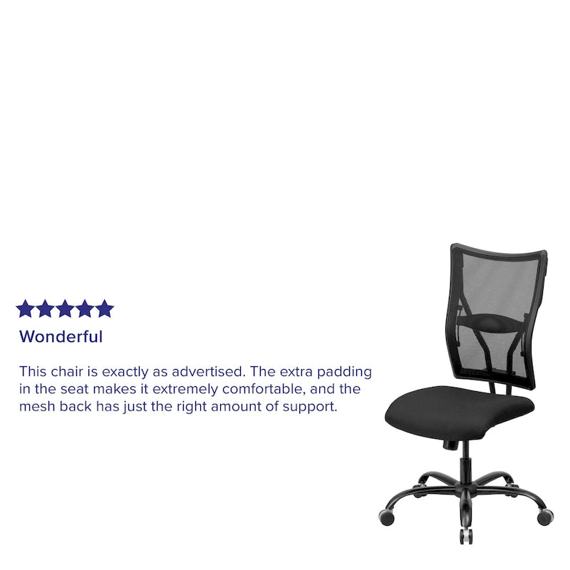 Sillón giratorio ergonómico ejecutivo de malla para oficina Big & Tall con capacidad de 180 kg