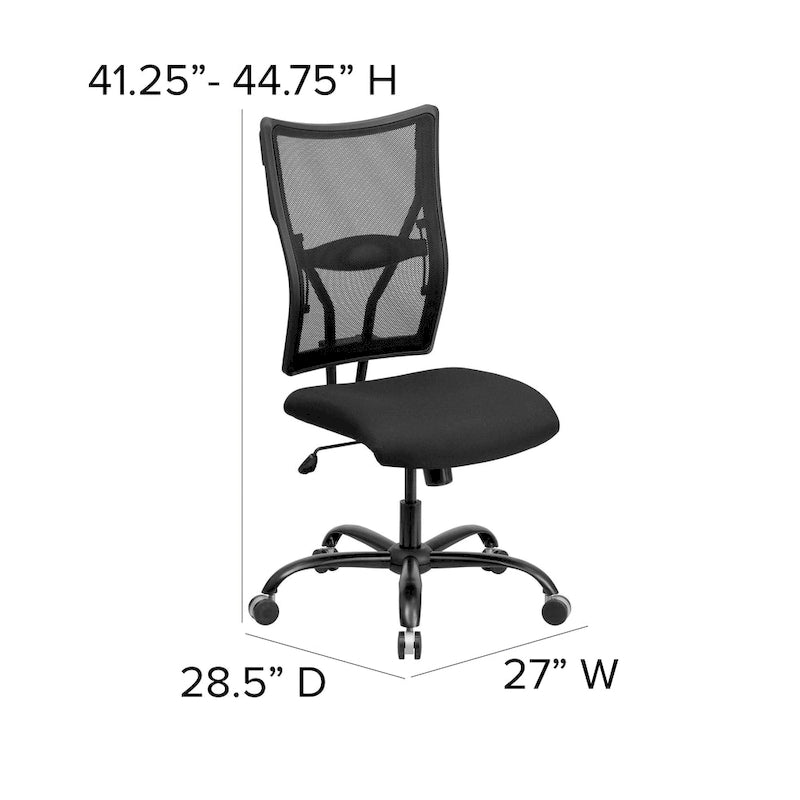 Sillón giratorio ergonómico ejecutivo de malla para oficina Big & Tall con capacidad de 180 kg