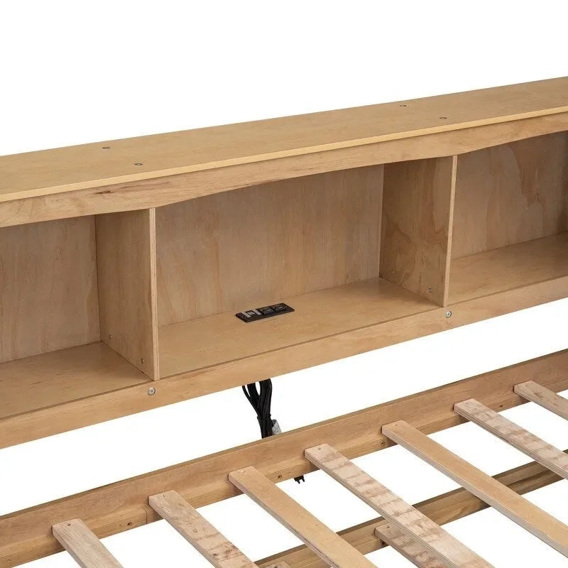Sofá cama individual con nido, gabinetes de almacenamiento y puertos de carga USB
