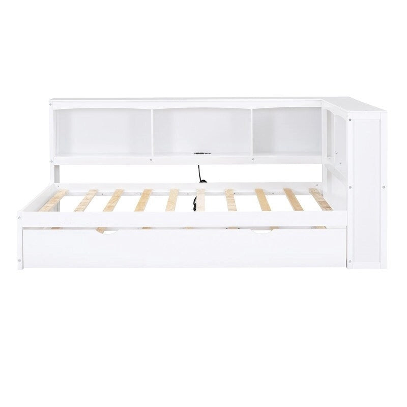 Sofá cama individual con nido, gabinetes de almacenamiento y puertos de carga USB