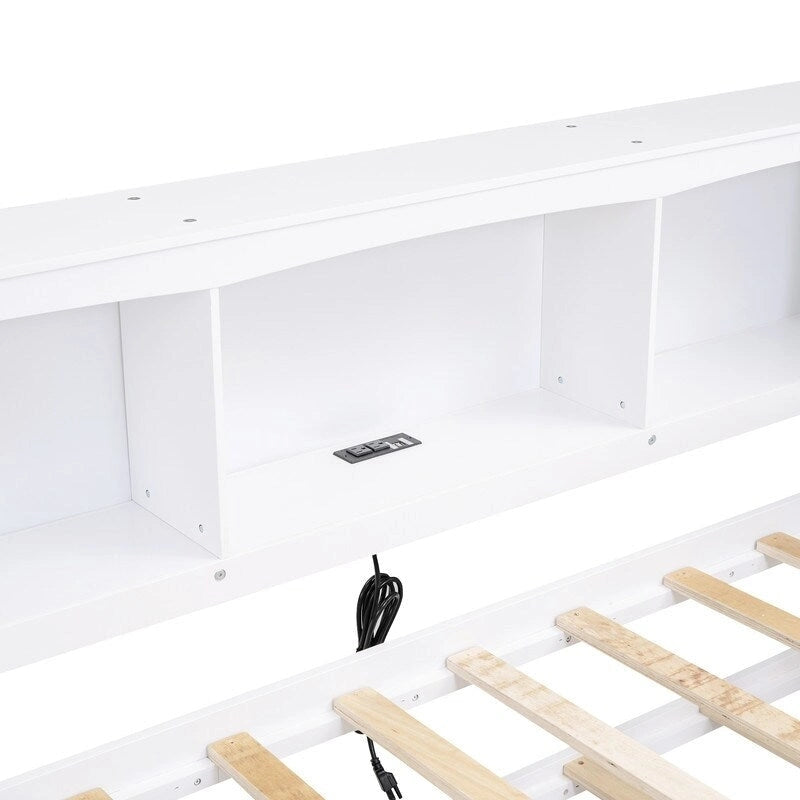 Sofá cama individual con nido, gabinetes de almacenamiento y puertos de carga USB