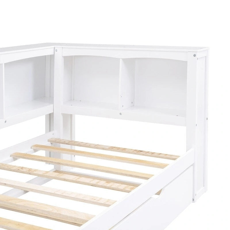 Sofá cama individual con nido, gabinetes de almacenamiento y puertos de carga USB