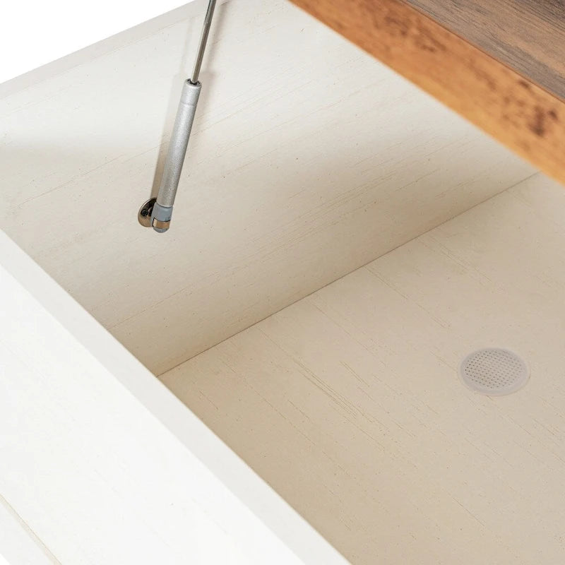 Mesa de centro elevable con almacenamiento y compartimentos con bisagras