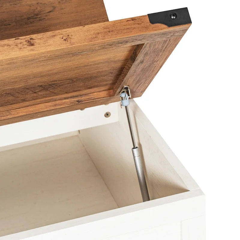 Mesa de centro elevable con almacenamiento y compartimentos con bisagras