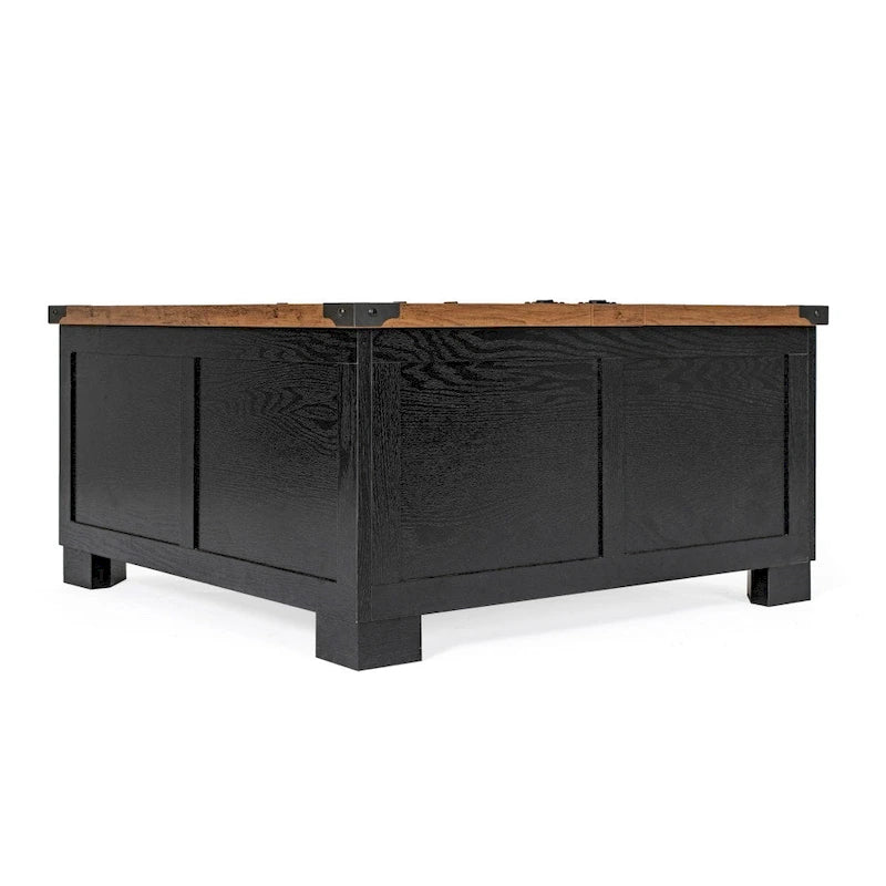 Mesa de centro elevable con almacenamiento y compartimentos con bisagras