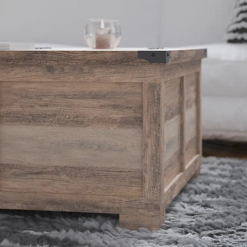 Mesa de centro elevable con almacenamiento y compartimentos con bisagras