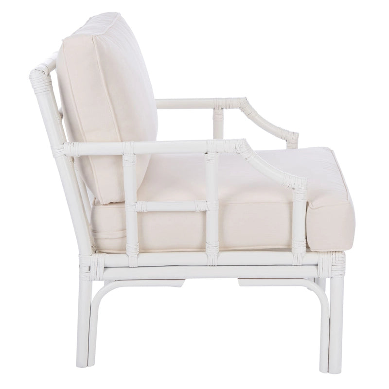 Sillón decorativo de ratán con cojín - 27.6"An. x 31.5"Pr. x 31.5"Al.