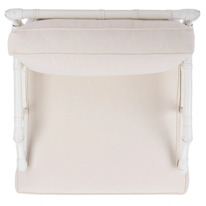 Sillón decorativo de ratán con cojín - 27.6"An. x 31.5"Pr. x 31.5"Al.
