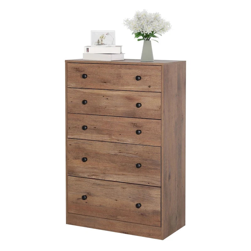 Cómoda de 5 cajones de 31.5 pulgadas de ancho – Organizador de almacenamiento para dormitorio