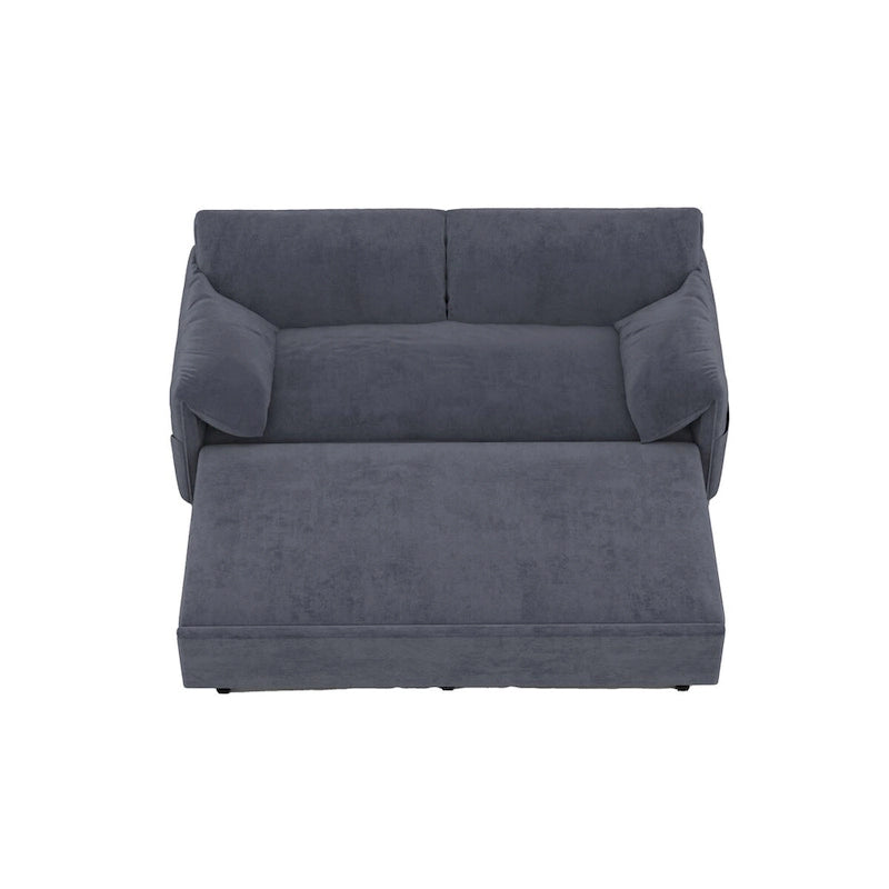 Sofá cama desplegable Queen, sofá cama convertible 3 en 1 con almacenamiento lateral