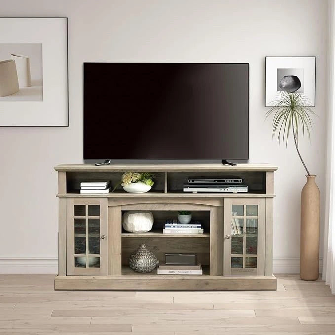 Mueble para TV clásico con almacenamiento abierto y cerrado – Para televisores de hasta 65"