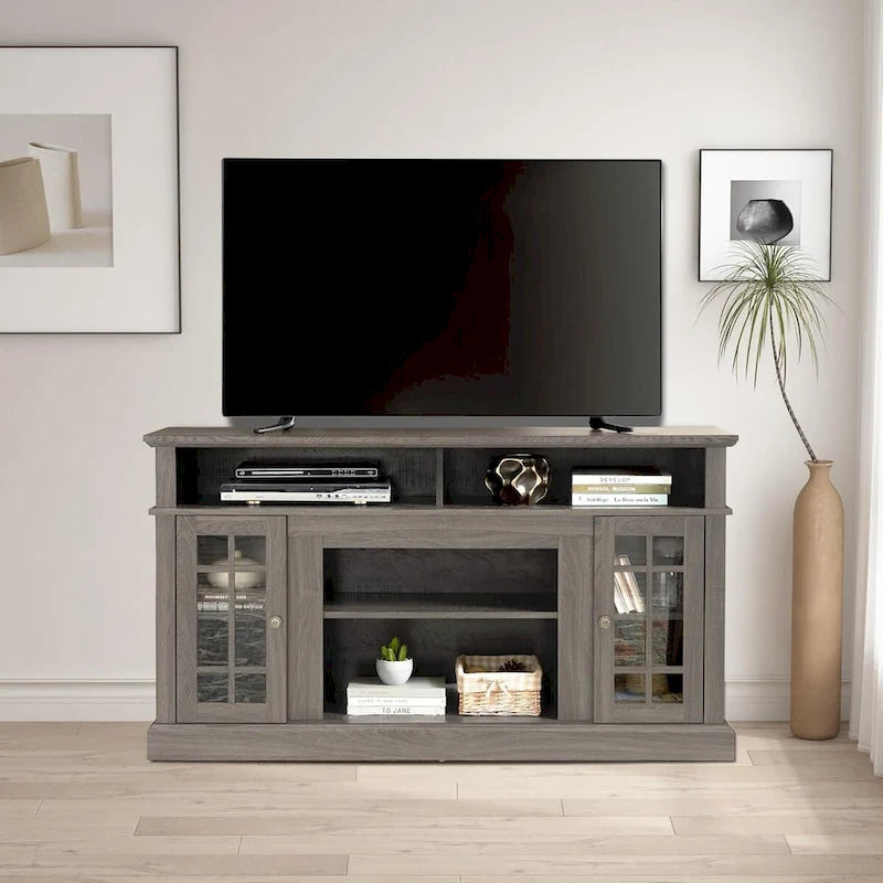 Mueble para TV clásico con almacenamiento abierto y cerrado – Para televisores de hasta 65"