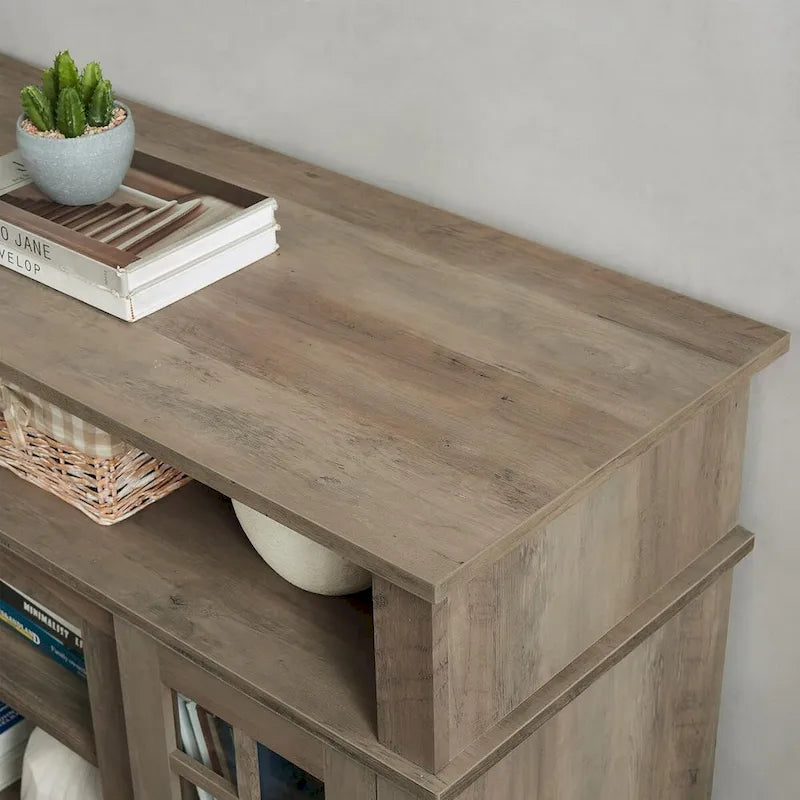 Mueble para TV clásico con almacenamiento abierto y cerrado – Para televisores de hasta 65"