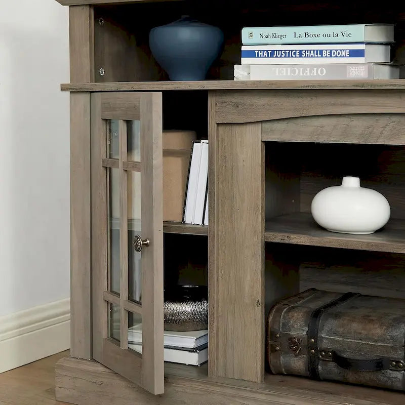 Mueble para TV clásico con almacenamiento abierto y cerrado – Para televisores de hasta 65"