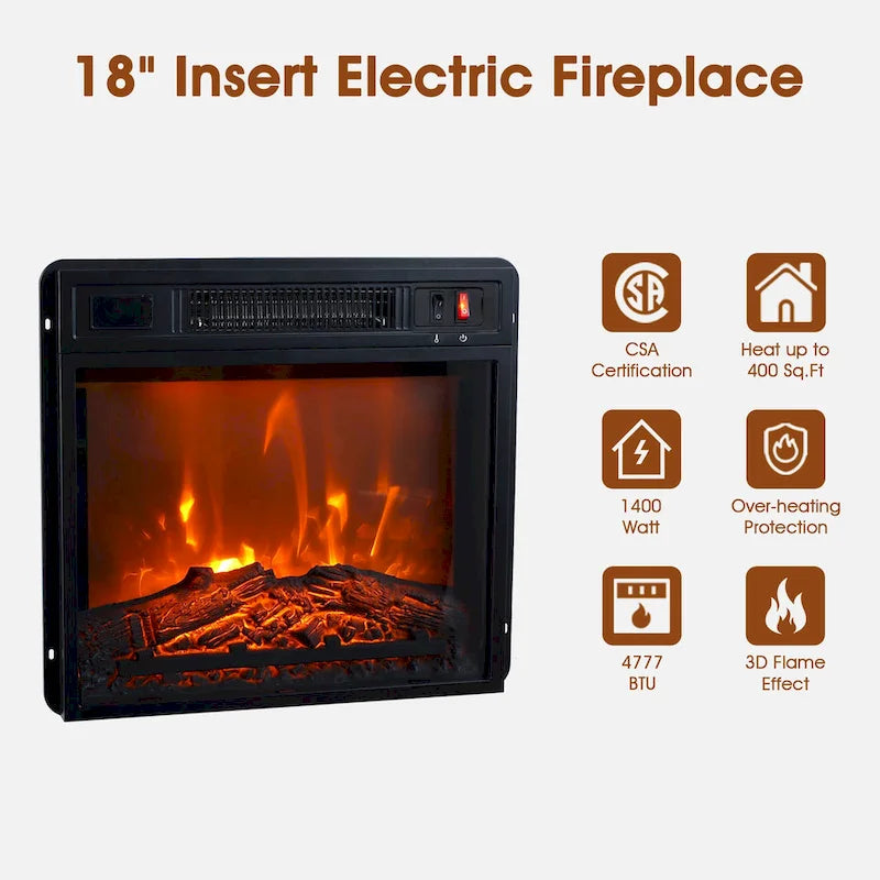 Mueble de TV de 58 pulgadas con mesa consola y chimenea eléctrica integrada
