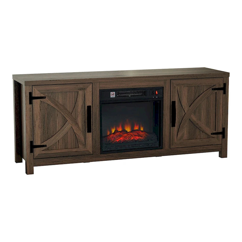 Mueble de TV de 58 pulgadas con mesa consola y chimenea eléctrica integrada