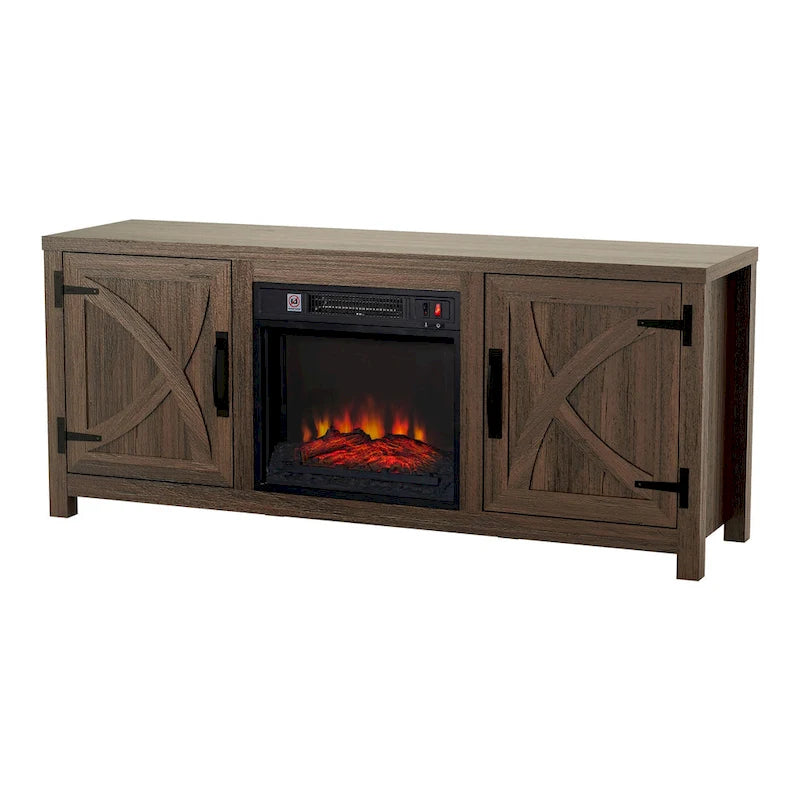 Mueble de TV de 58 pulgadas con mesa consola y chimenea eléctrica integrada