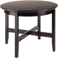 Mesa de centro redonda de madera maciza en espresso – 30 profundidad x 30 ancho x 18.11 alto