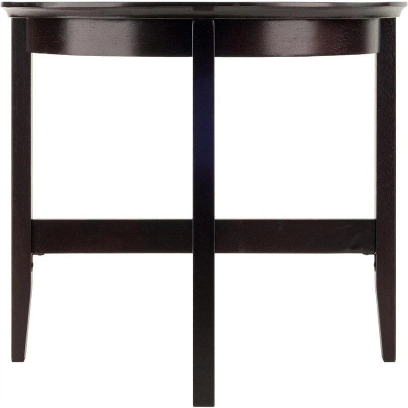 Mesa de centro redonda de madera maciza en espresso – 30 profundidad x 30 ancho x 18.11 alto