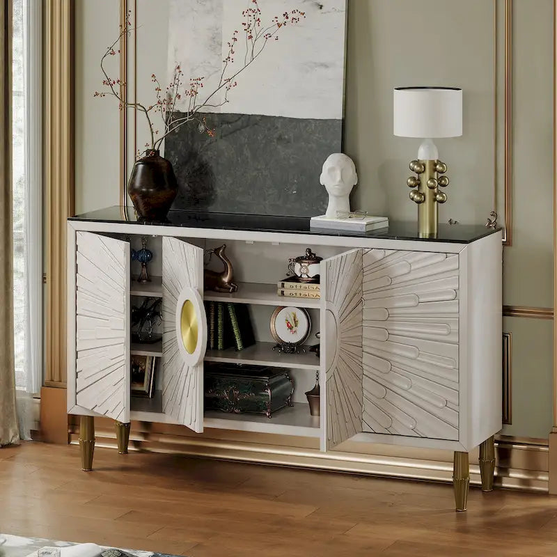 Aparador decorativo moderno de 62.99" con estantes de almacenamiento