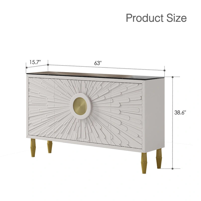Aparador decorativo moderno de 62.99" con estantes de almacenamiento