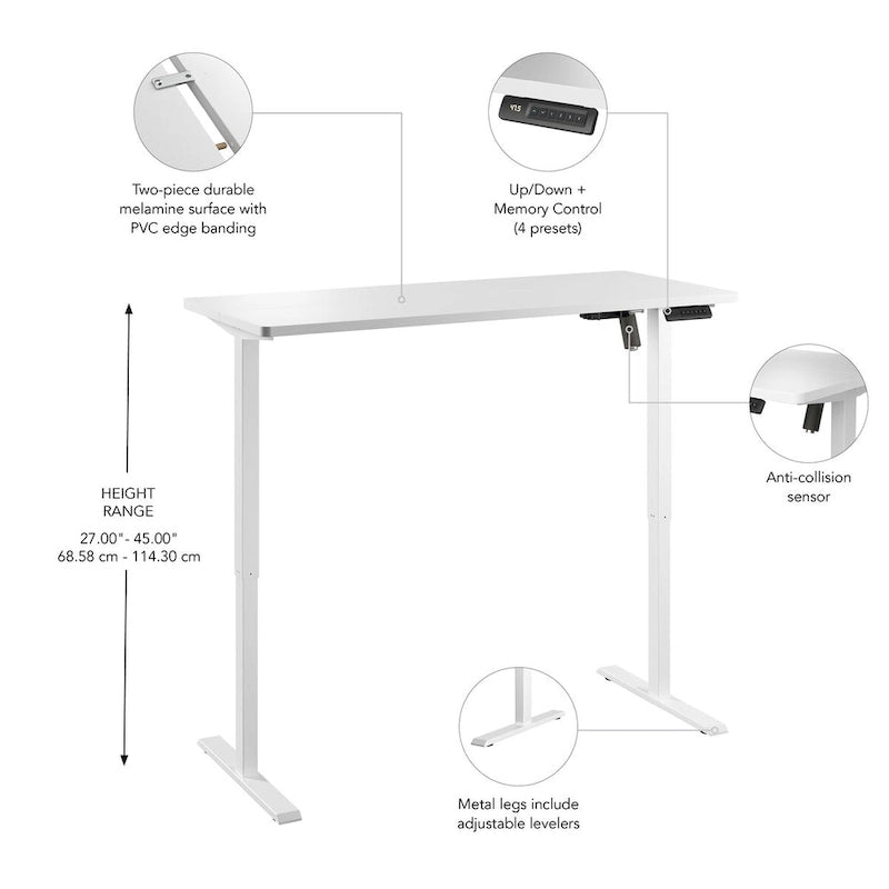 Escritorio eléctrico elevable de 55" de ancho x 24" de profundidad