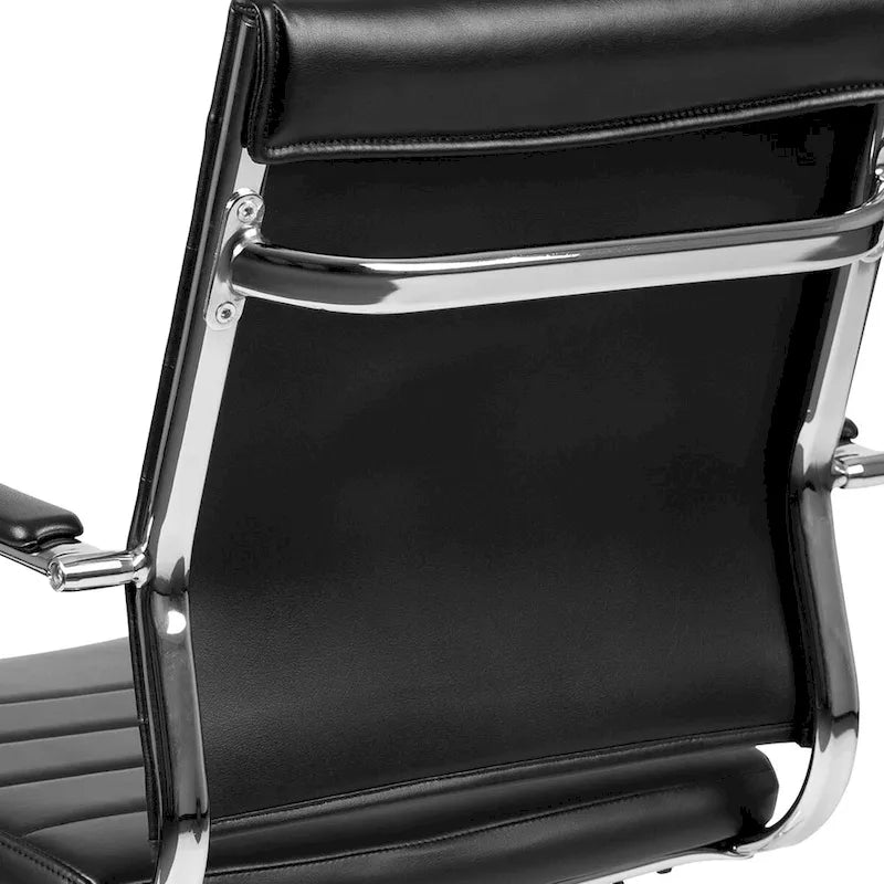 Sillón ejecutivo giratorio de oficina, con respaldo medio acanalado