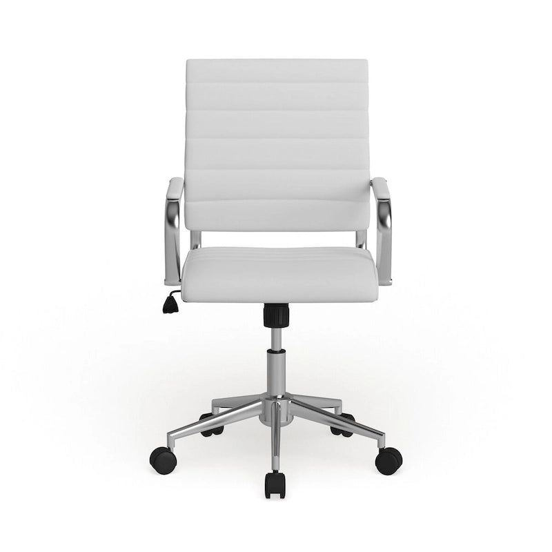 Sillón ejecutivo giratorio de oficina, con respaldo medio acanalado