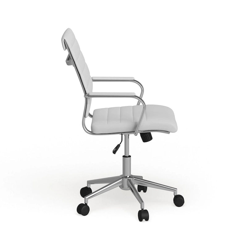 Sillón ejecutivo giratorio de oficina, con respaldo medio acanalado