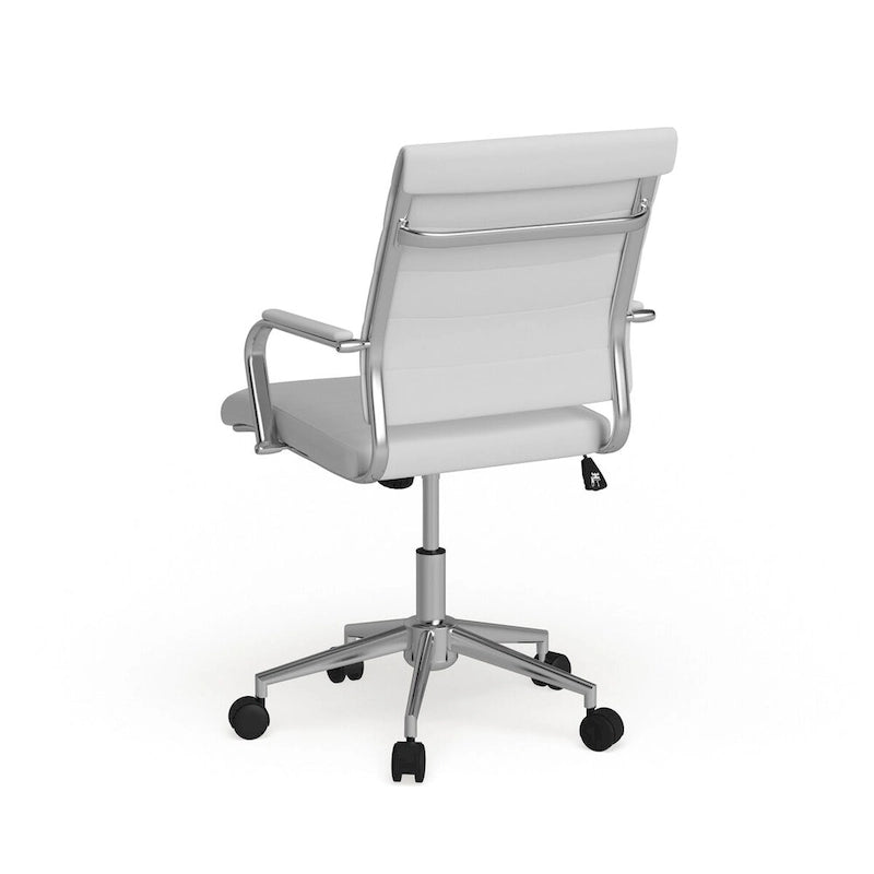 Sillón ejecutivo giratorio de oficina, con respaldo medio acanalado