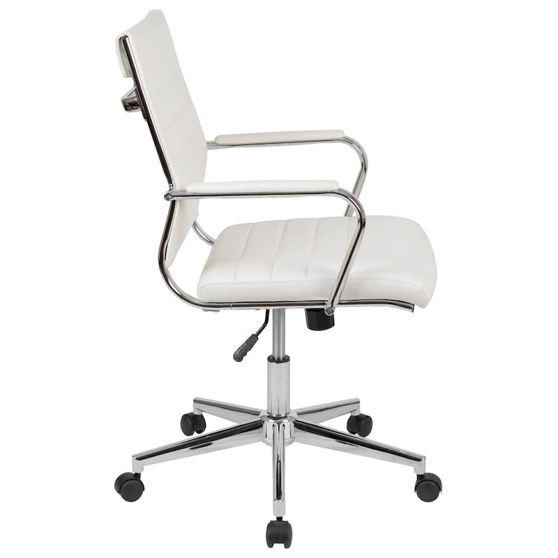 Sillón ejecutivo giratorio de oficina, con respaldo medio acanalado