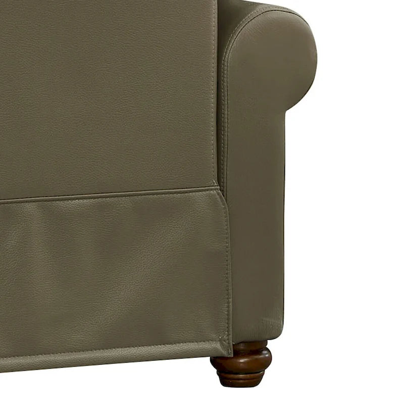 Sillón decorativo tapizado en poliuretano con reposabrazos enrollados