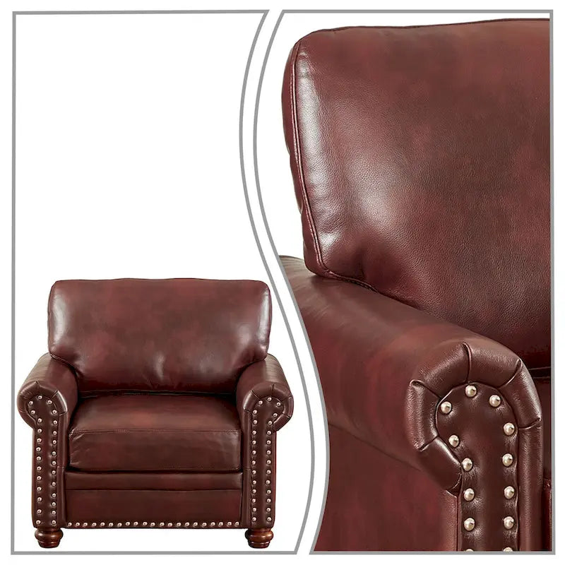 Sillón decorativo tapizado en poliuretano con reposabrazos enrollados