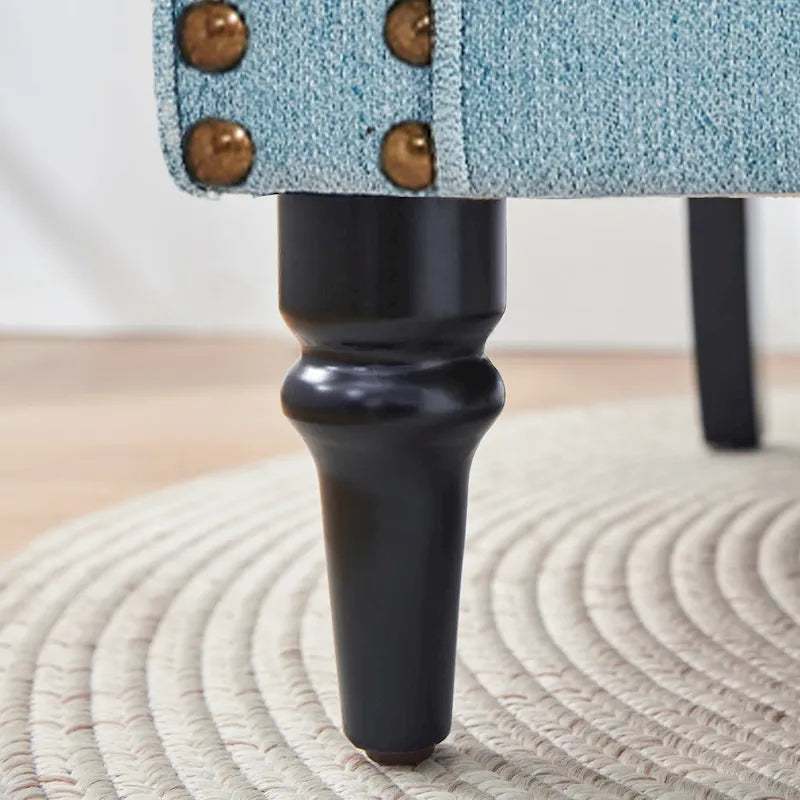 Sillón decorativo tapizado Mid-Century Modern con patas de madera maciza
