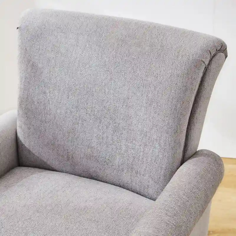 Sillón decorativo tapizado Mid-Century Modern con patas de madera maciza