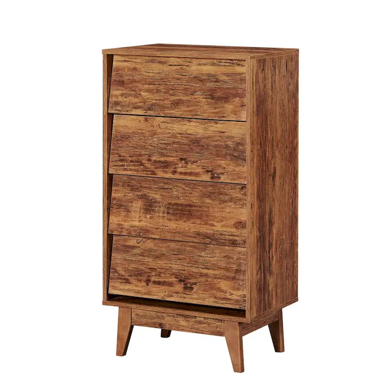 Cómoda de madera de 4 cajones, cajonera alta para dormitorio o sala de estar